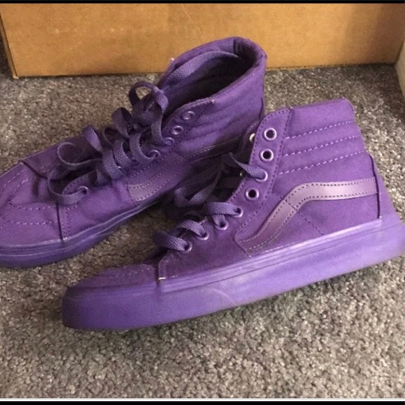 purple high top vans womens